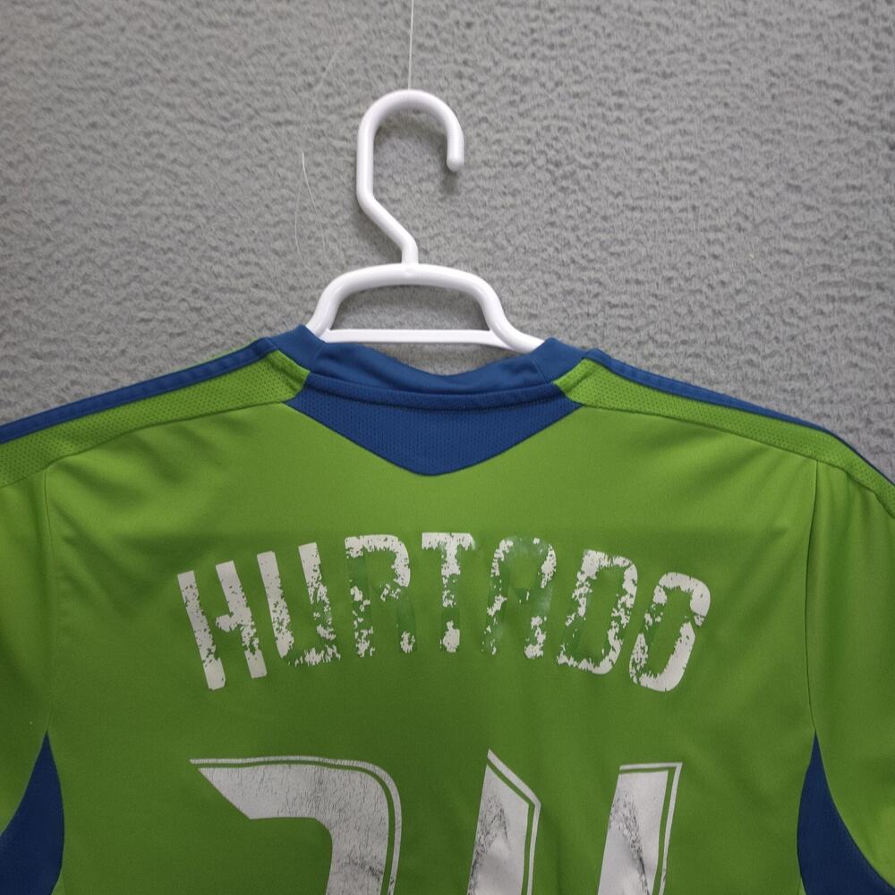Seattle Sounders Jersey Mens Medium Adidas Climacool 11/12 Home Jhon Hurtado #34 - Picture 16 of 16